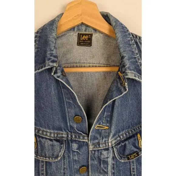 1970's Lee Riders fitted denim jacket, true vintage worn in sanforized blue jean